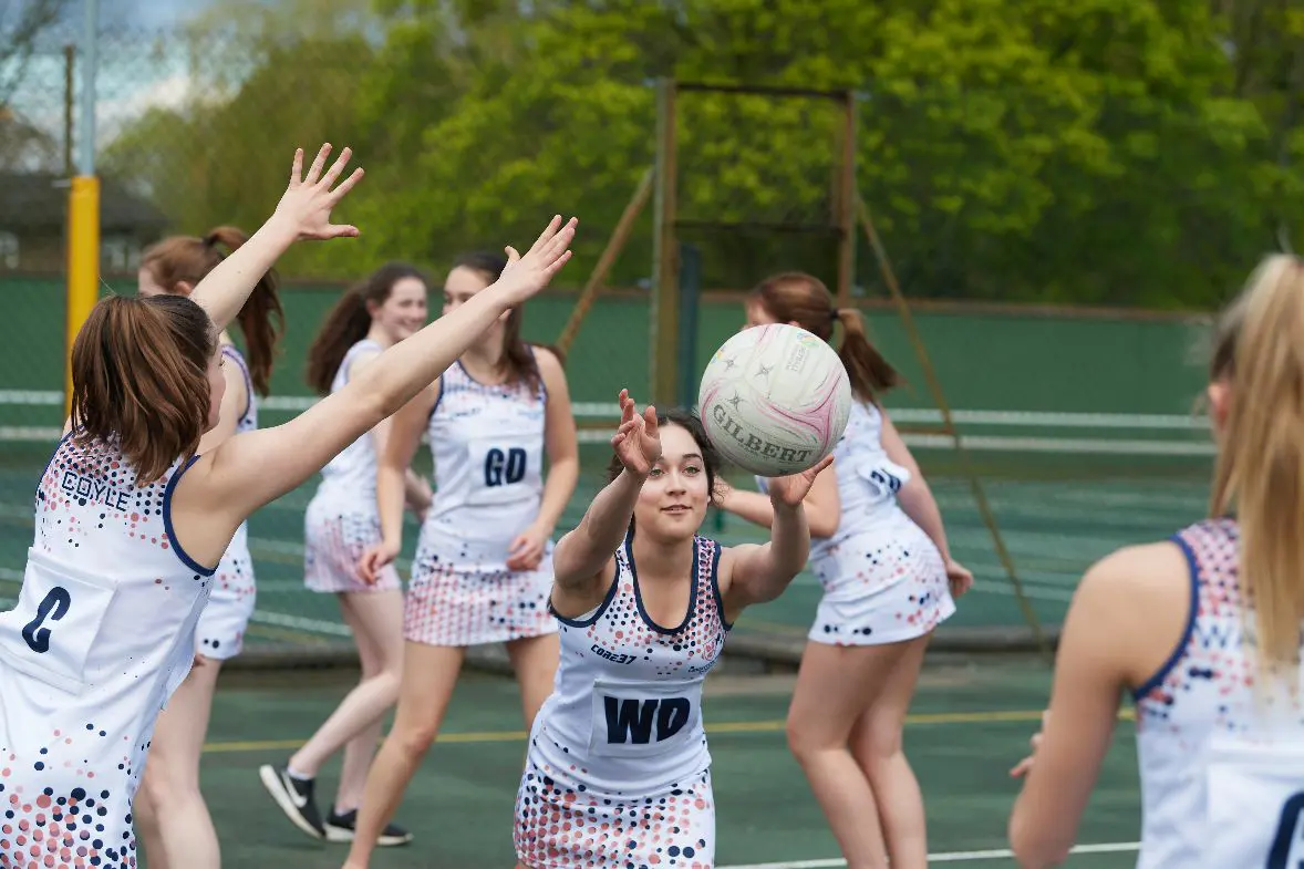 Netball team in action