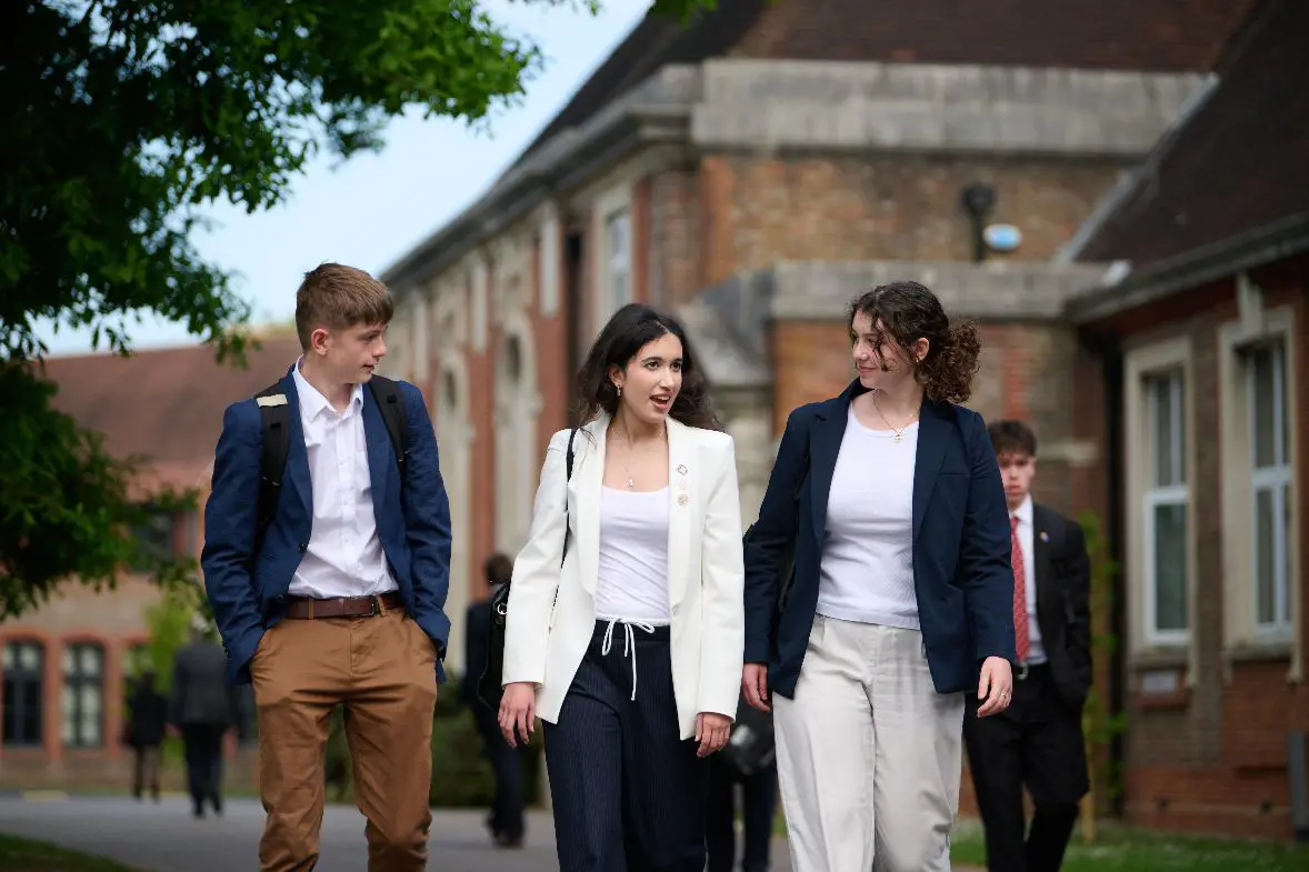 Older students walking together