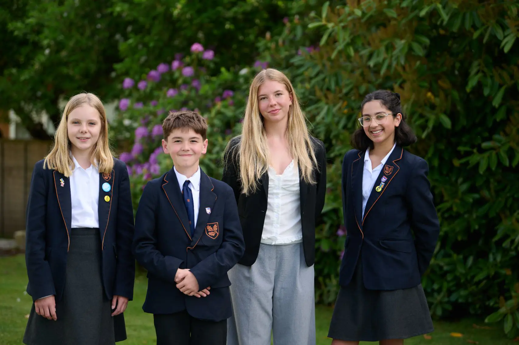 Students in Leighton Park uniform