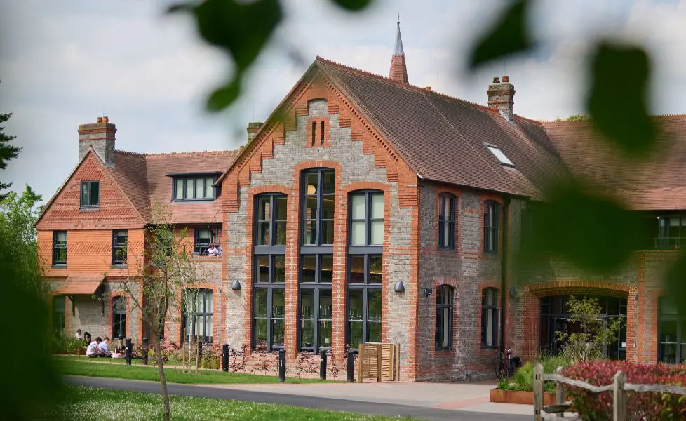 Outside building