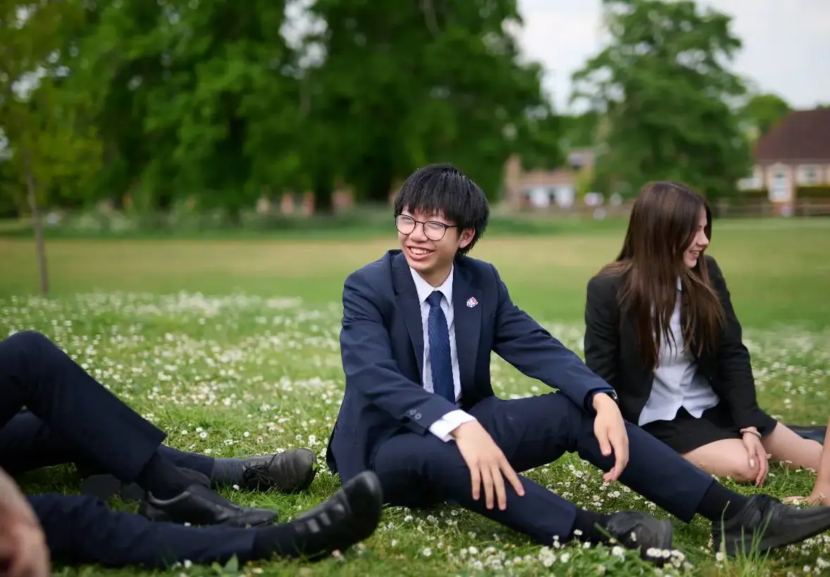 Students socialising outside