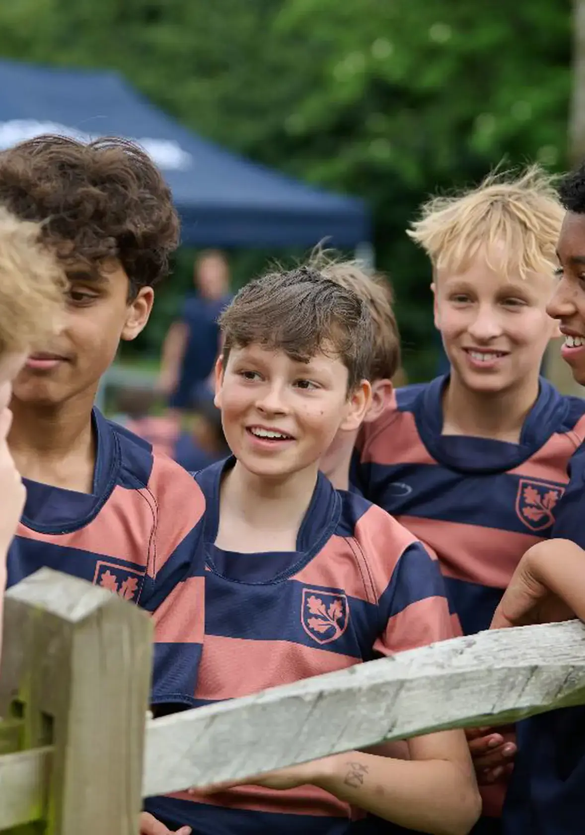 Young male students in PE