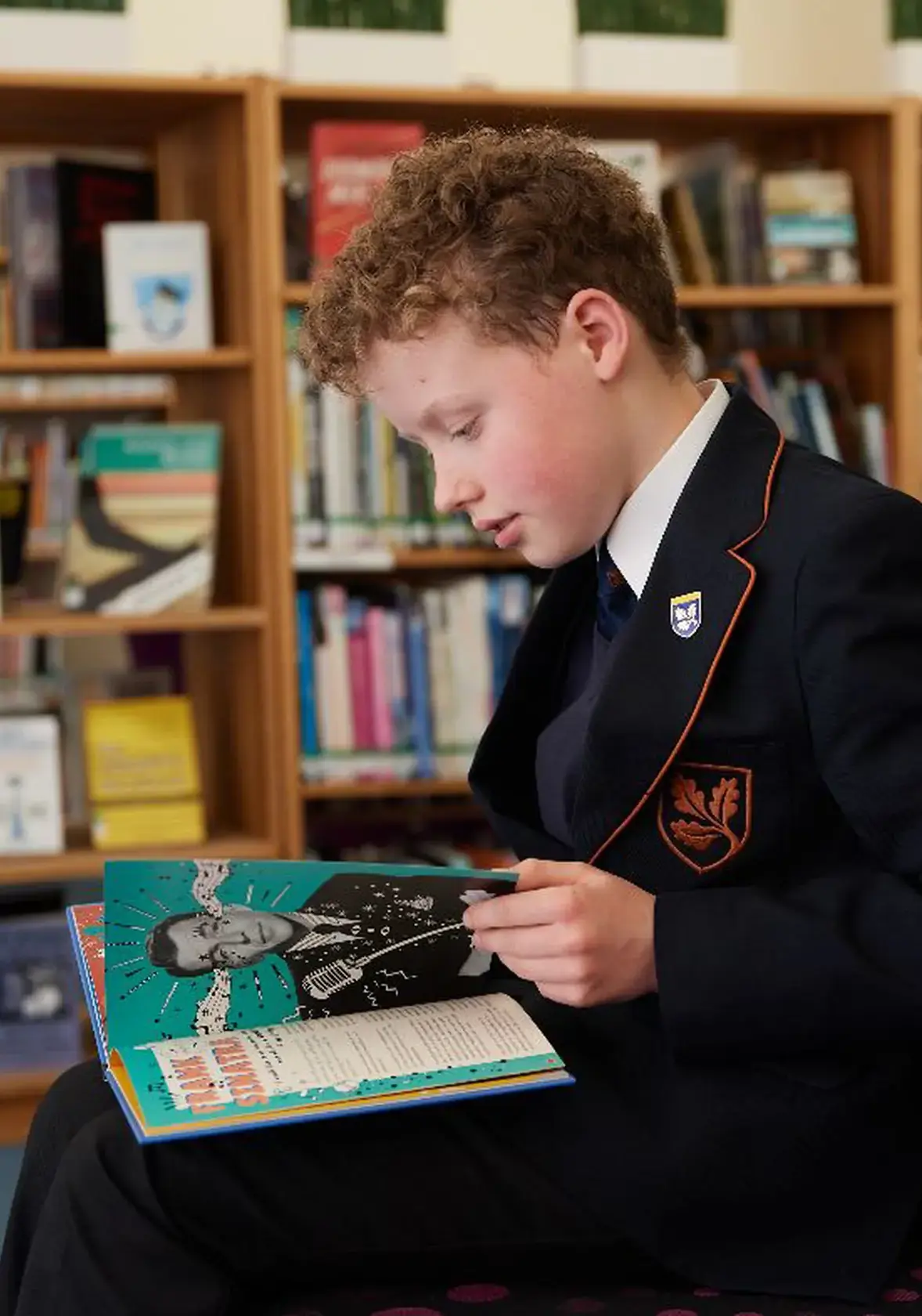 Young boy reading