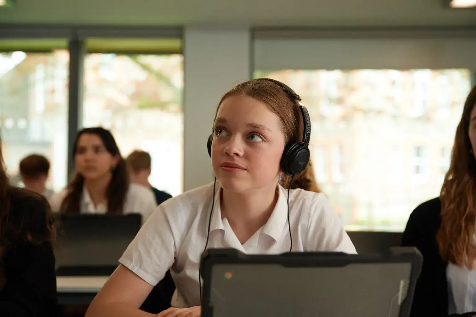 Pupil working at a computer