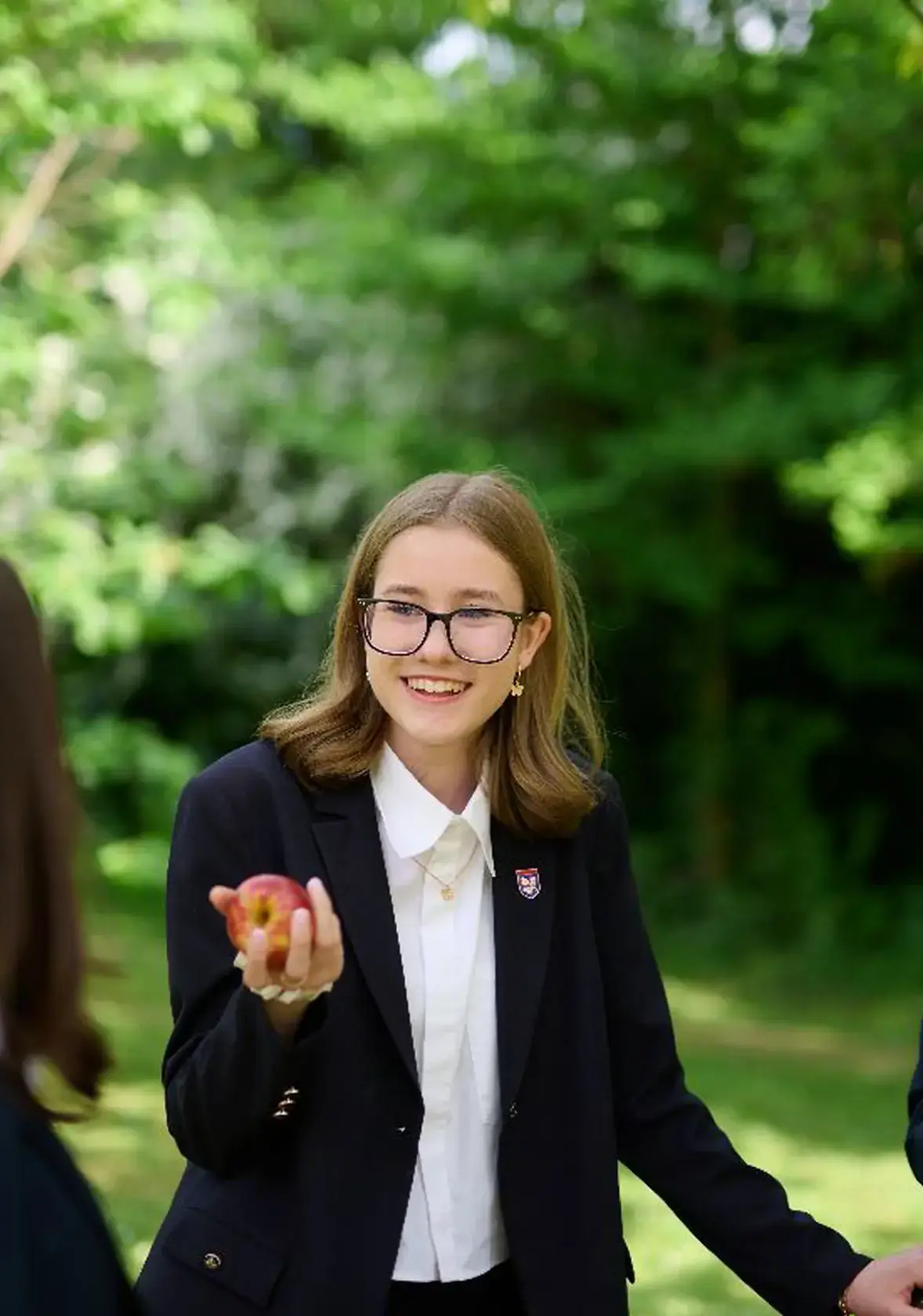 Student having fun with friends outside