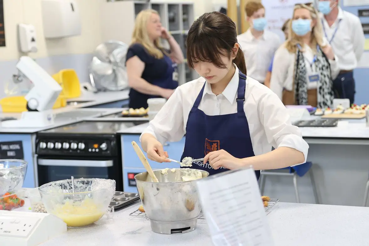 Girl cooking in Food Technology