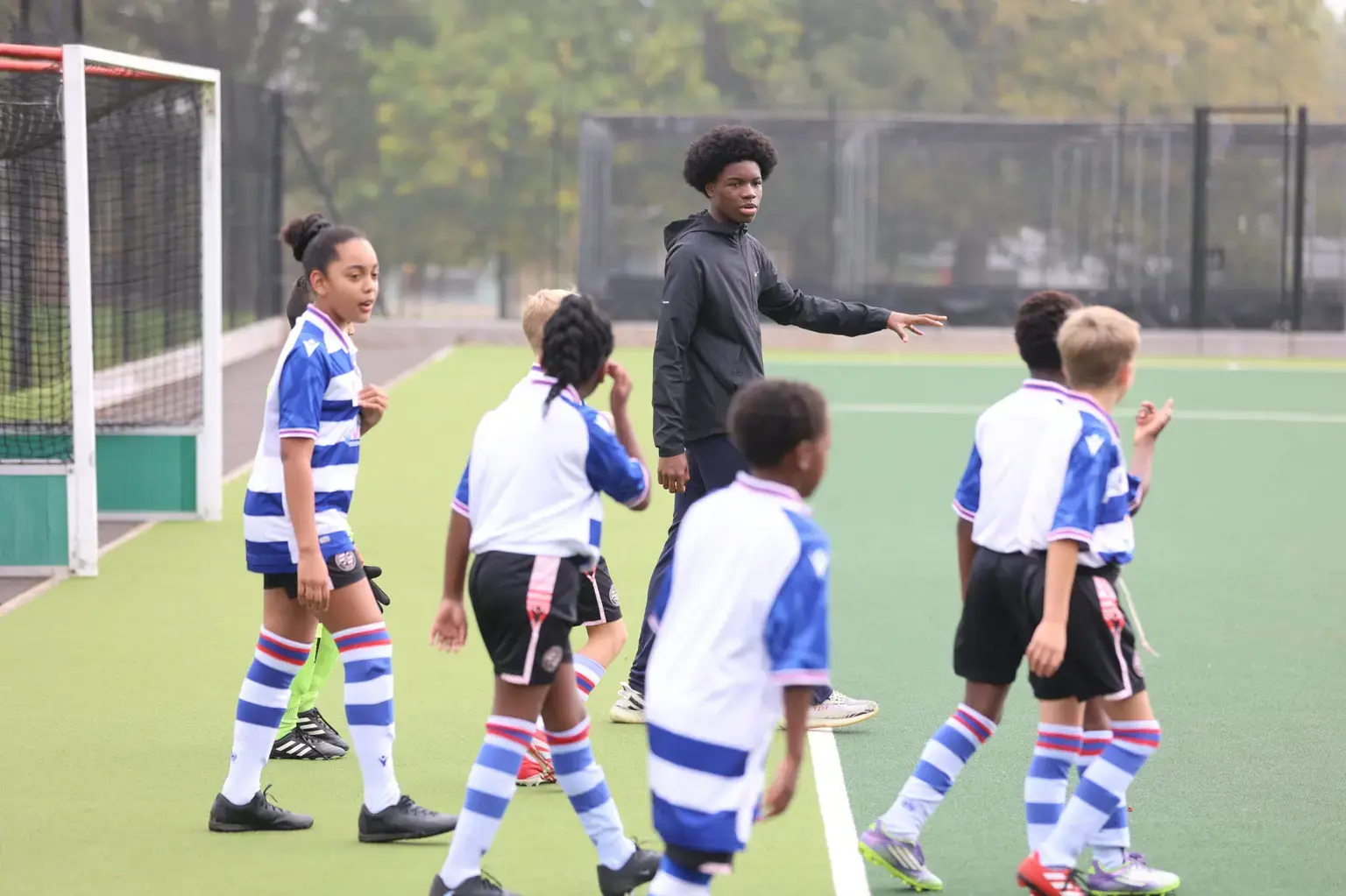 Leighton Park Students Coaching Football