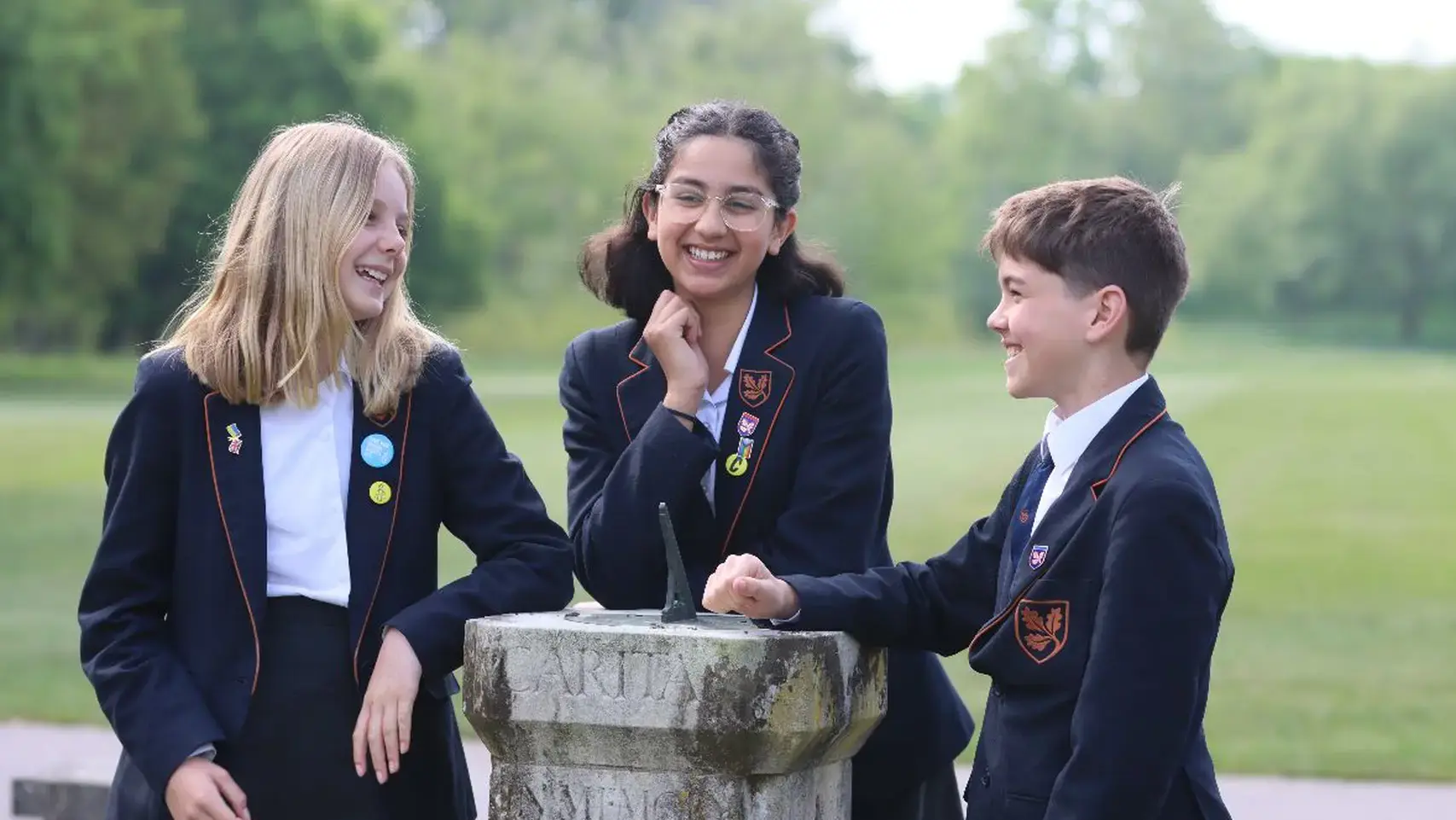 Three young students