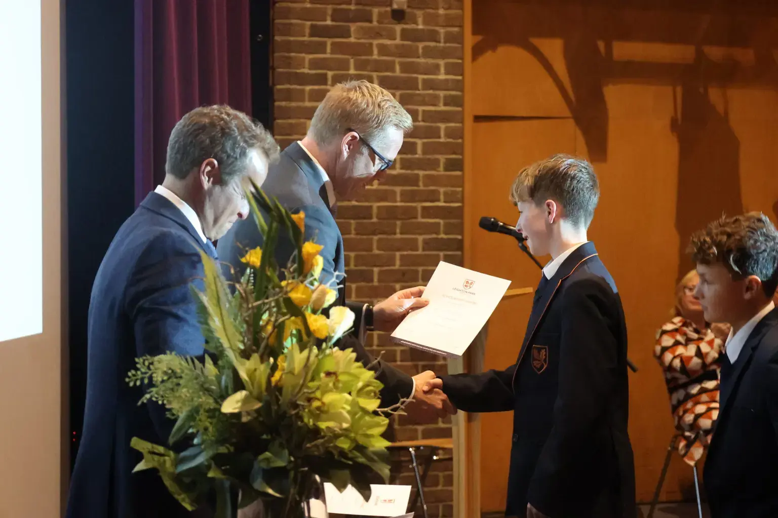 Leighton Park student receiving award