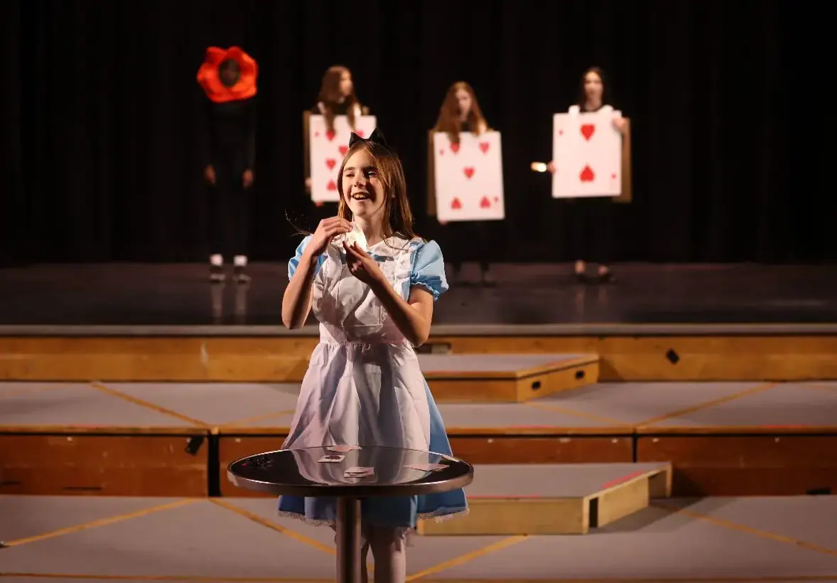 Girl performing in play