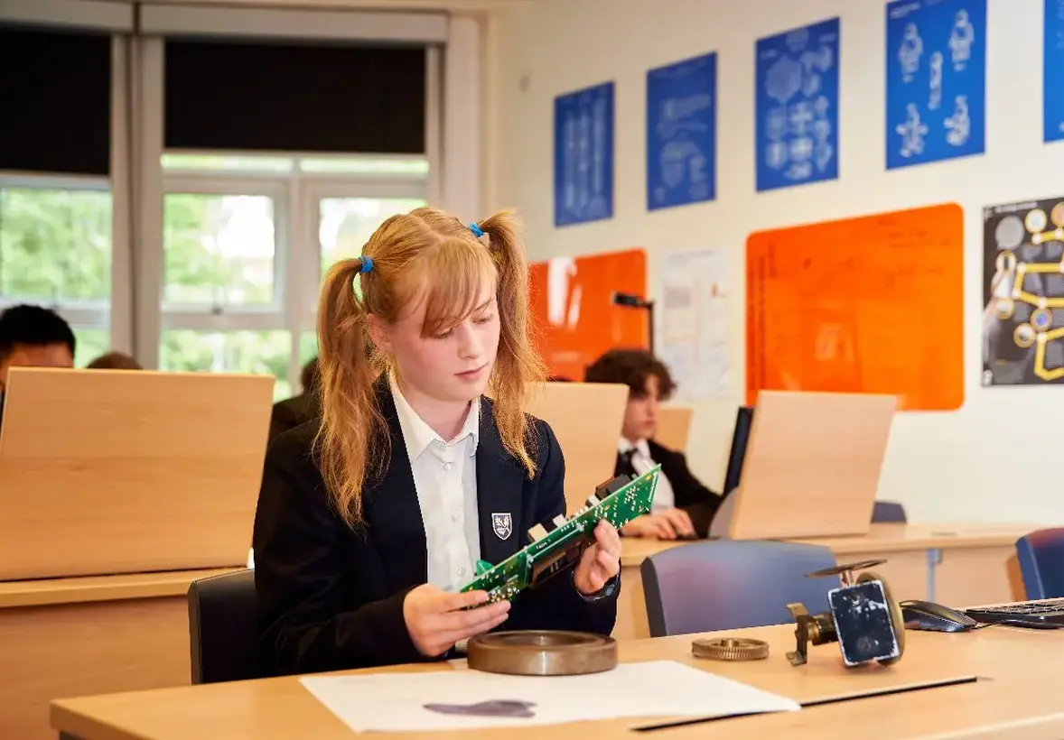 Student working on STEAM project