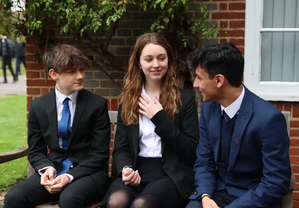 Students on bench
