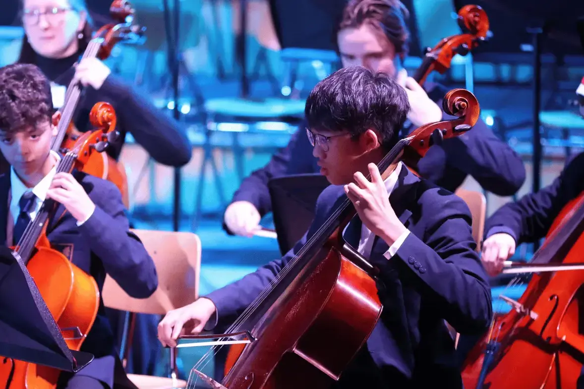 Orchestra playing a concert - Leighton Park School