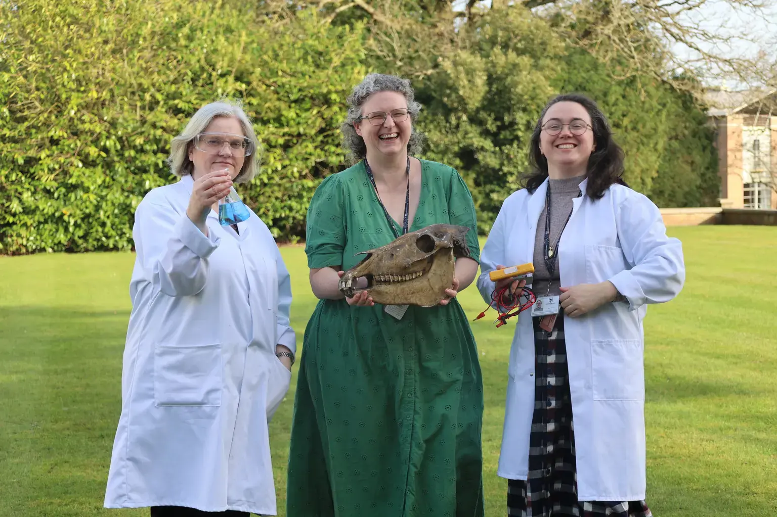 3 science teachers in British Science Week at Leighton Park School